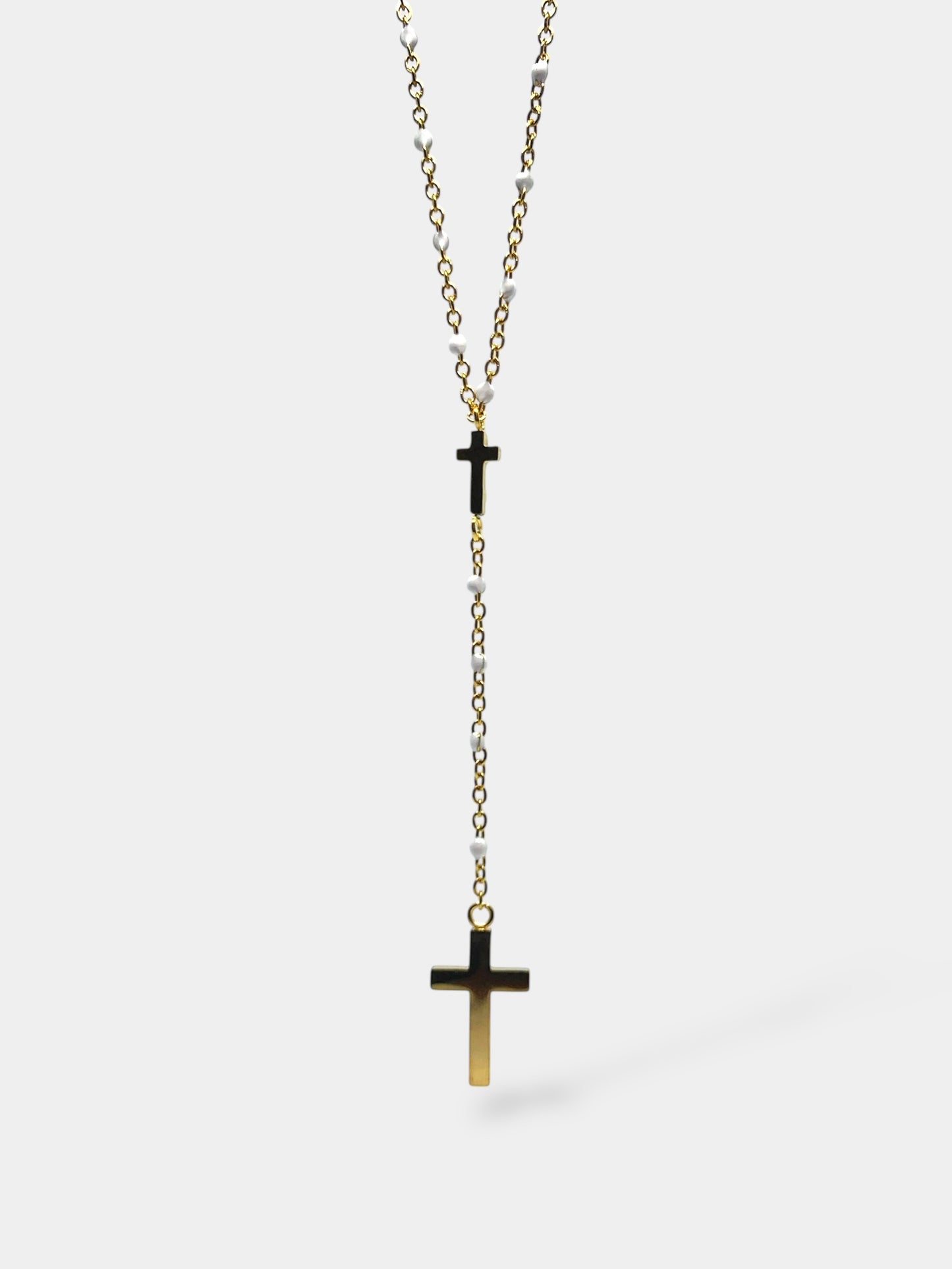 Collier Y perlé "Oh My God !" blanc
