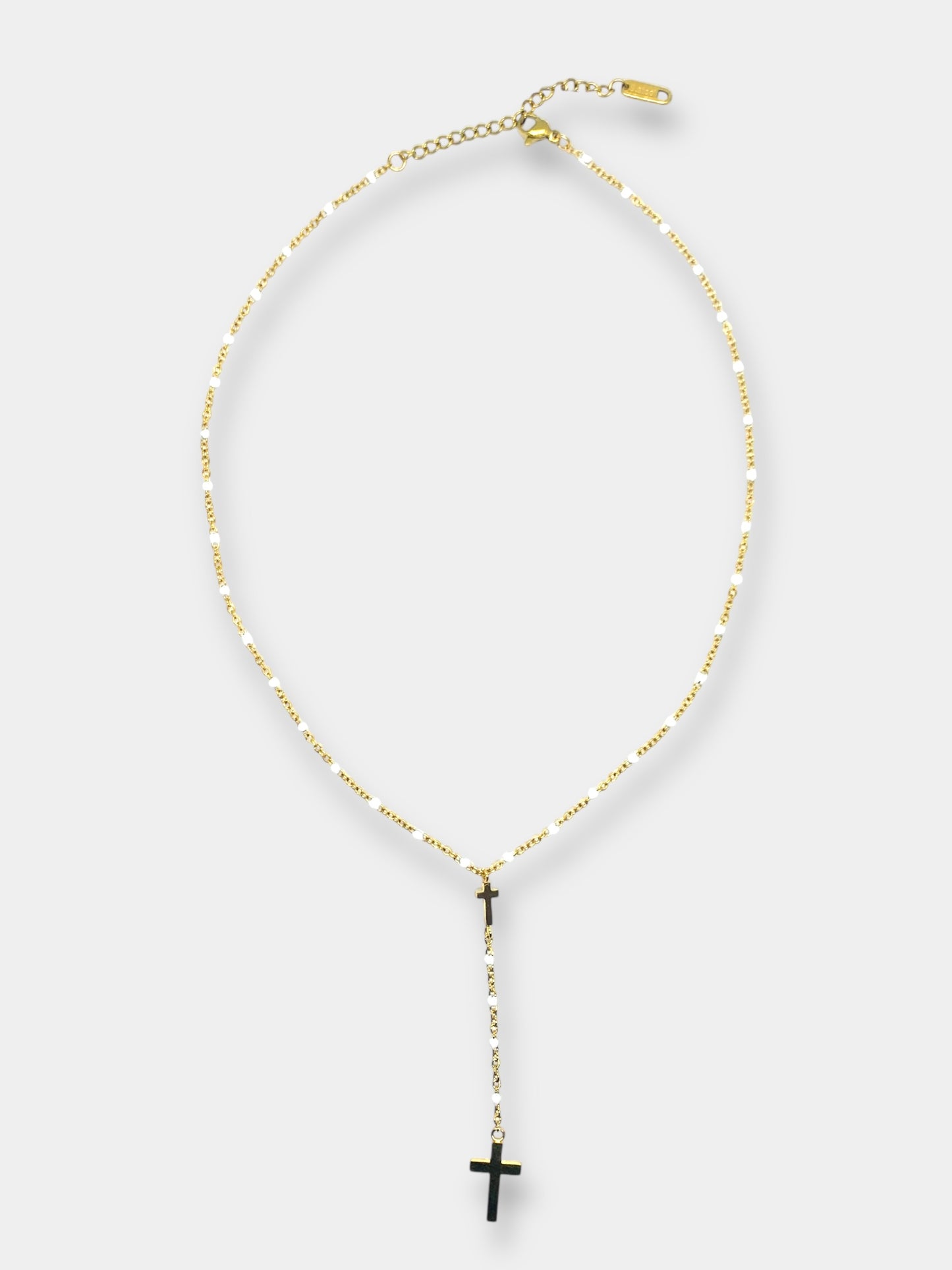 Collier Y perlé "Oh My God !" blanc